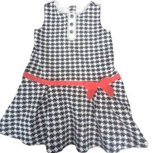 Black White Houndstooth Toddler Knit Sleeveless Dress Gymboree 3T